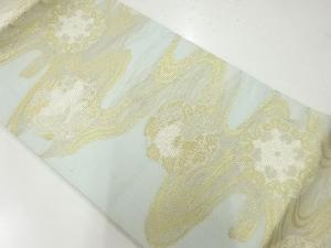 アンティーク　絽流水に鳳凰・花丸文様織出し袋帯（材料）